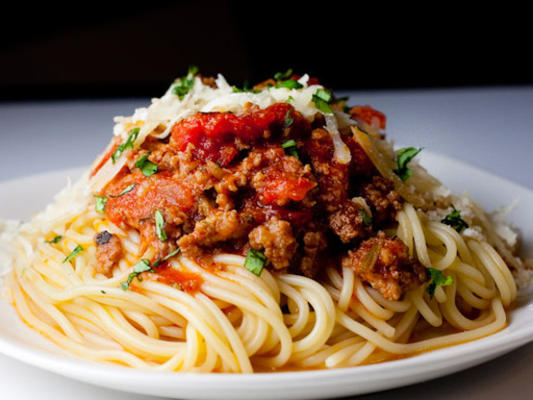spaghetti à la sauce de viande