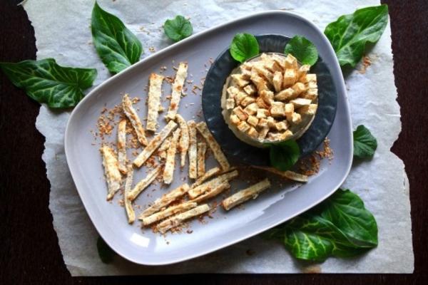 frites de taro en croûte de noix de coco