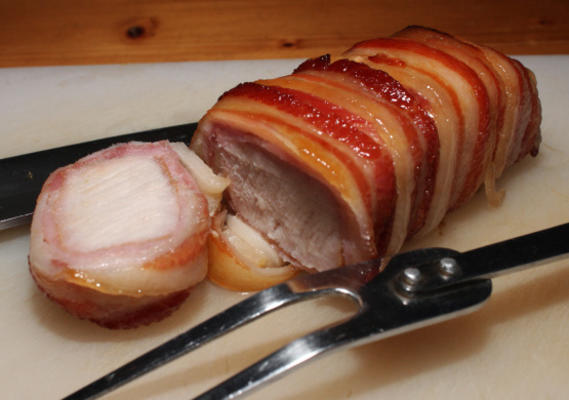 porc enveloppé au bacon au miel