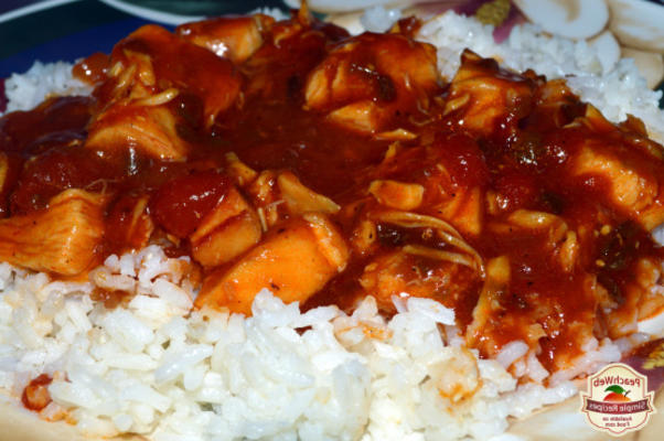 poulet cuit au four avec du riz