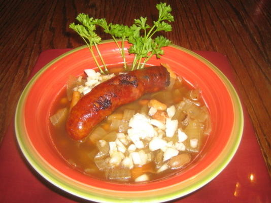 soupe aux fèves avec saucisse portugaise