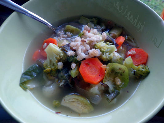soupe de légumes au brocoli et à l'orge