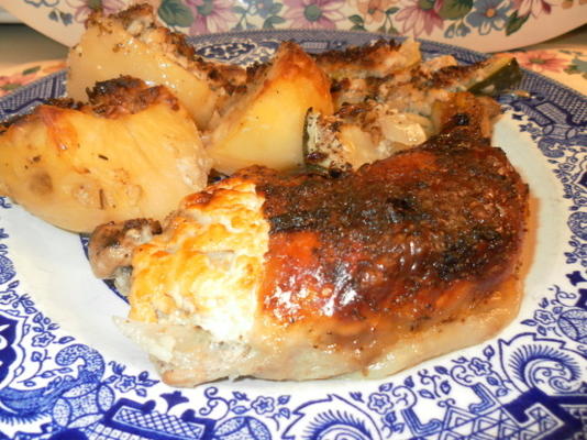 cuisse de poulet farci au fromage de chèvre de kate en sauce au vin