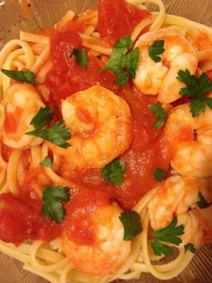 crevettes avec linguine