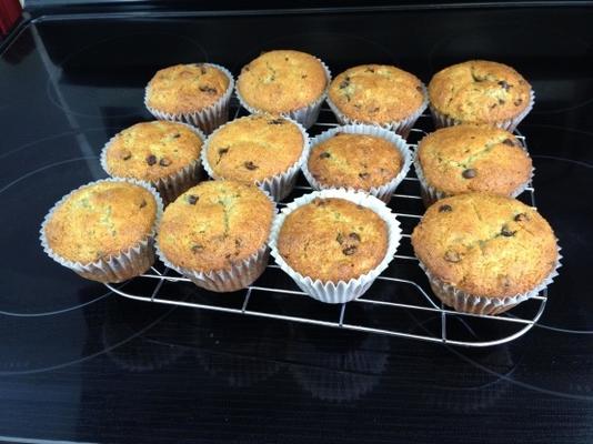 muffins aux pépites de chocolat de banane