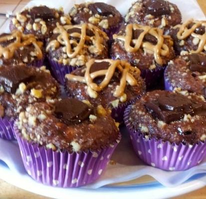 muffins au chocolat noir et beurre de cacahuète