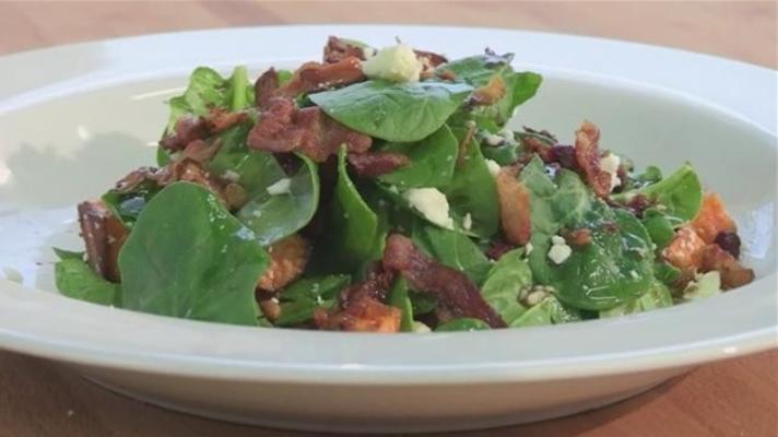 salade tiède d'épinards au bacon