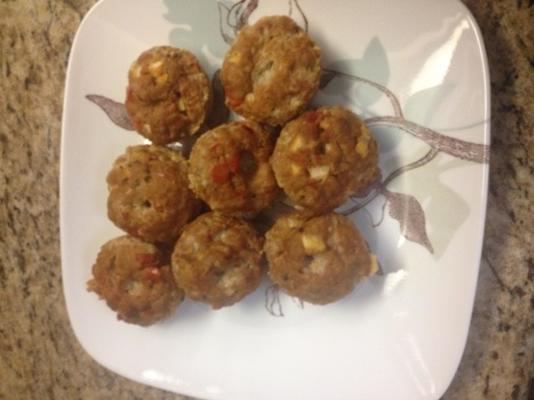 mini gâteaux de pain de viande de dinde épicée