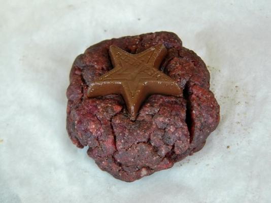 biscuits de velours rouge étoilés