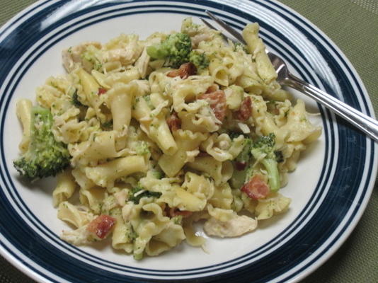 poulet brocoli pâtes au bacon