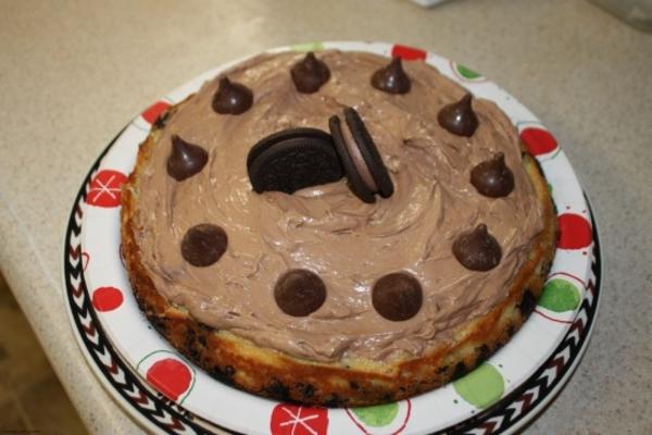 Cheesecake à la vanille avec mousse au chocolat