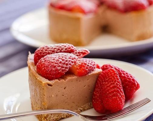 cheesecake aux fraises végétalien sans gluten