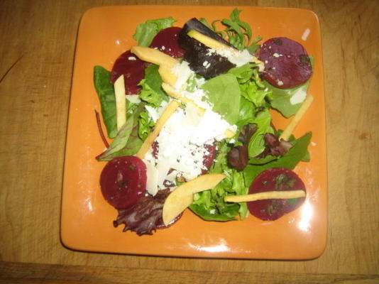 betterave rôtie et salade de coings