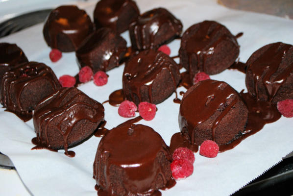 double cupcakes chocolat-framboise à l'envers