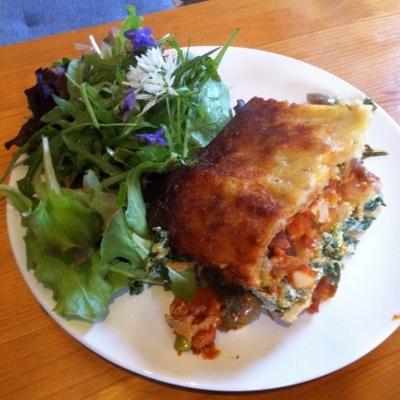 Lasagne aux légumes rôtis, aux épinards et à la ricotta (modifiée)