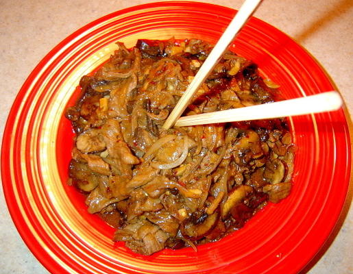 sauté de steak et champignons szechuan