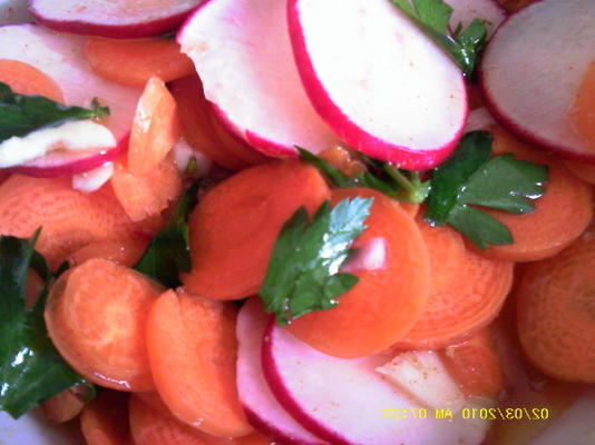 Salade de carottes radis avec vinaigrette