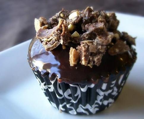 cupcakes au chocolat avec ganache au nutella-kahlua et ferrero roche