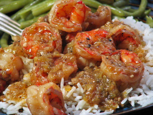 crevettes au poivre noir orange-gingembre