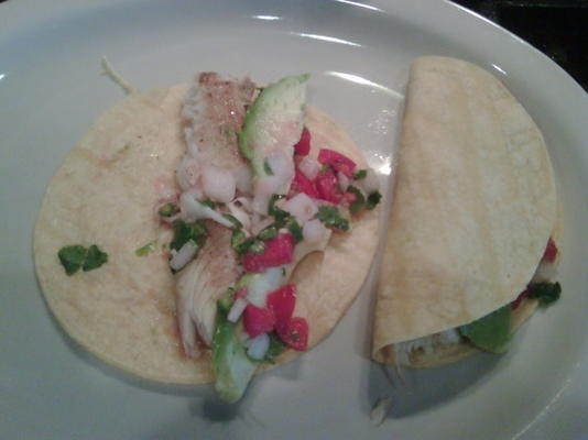 tacos de pescado (style baja mais pas de chou)