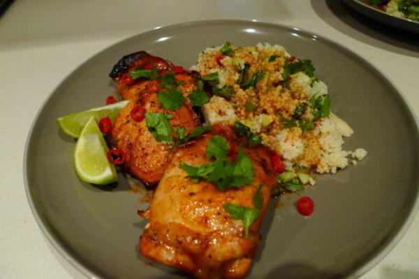 poulet au beurre de paprika avec couscous