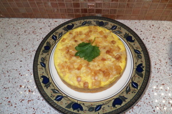 tortilla espagnole avec oignons vidalia et jambon