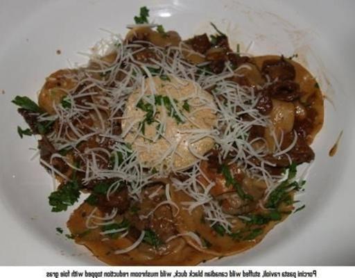 raviolis de porcini au canard sauvage