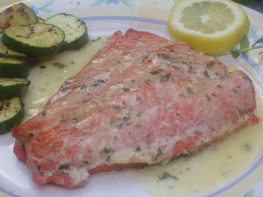 saumon rouge grillé au beurre d'estragon