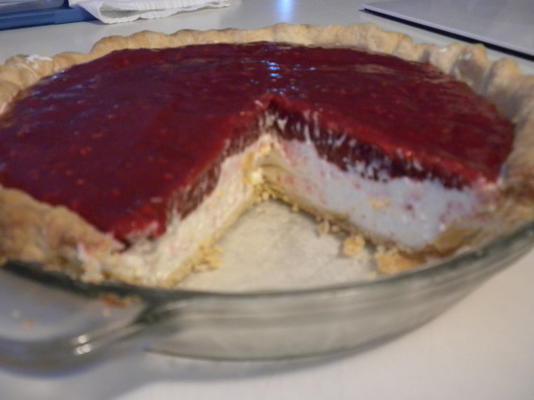 tarte au fromage à la crème de framboise