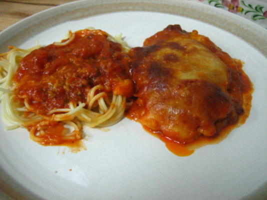 poulet parmesan avec spaghetti