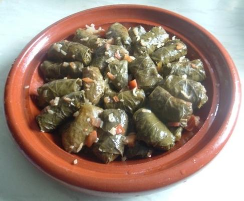 dolma dalya - feuilles de vigne farcies à la tomate et au poivre algériens