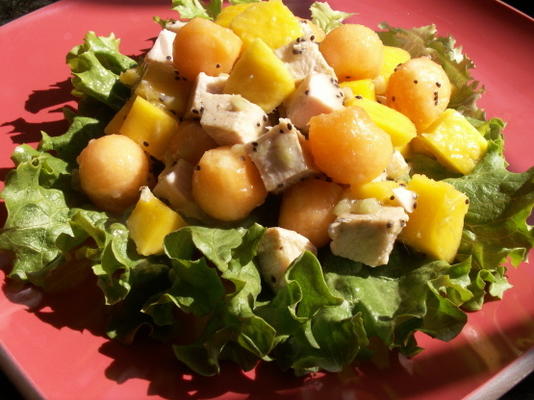 Salade de mangue, melon et poulet (faible en sodium)