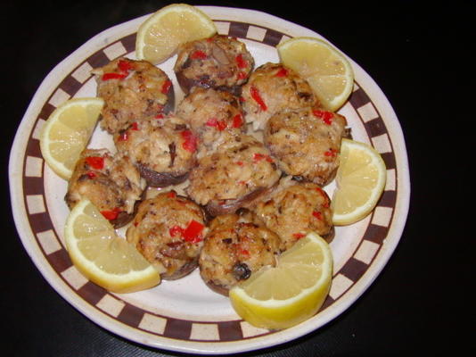 champignons farcis au crabe et aux épinards