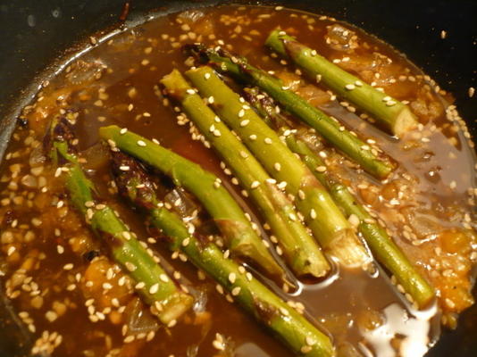 asperges orange, gingembre et sésame