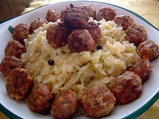 boulettes de viande fumées au kraut