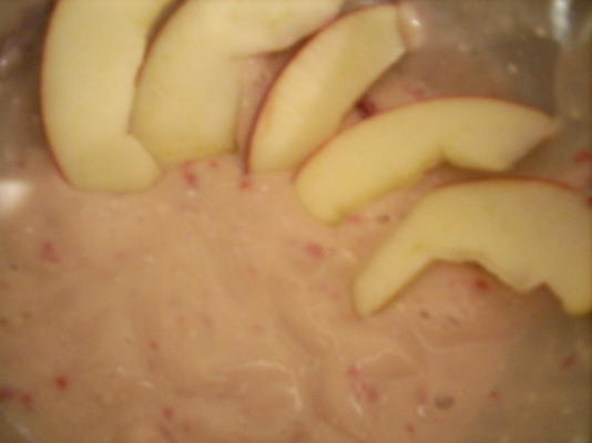 Trempette pomme et yaourt framboise