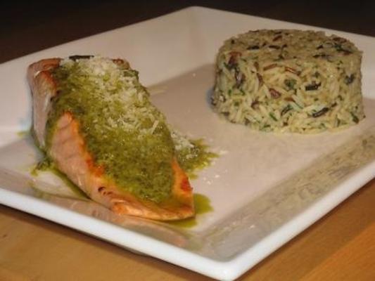 filets de saumon à la sauce pesto