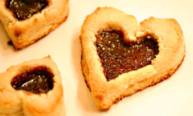 biscuits de coeur linzer saint valentin