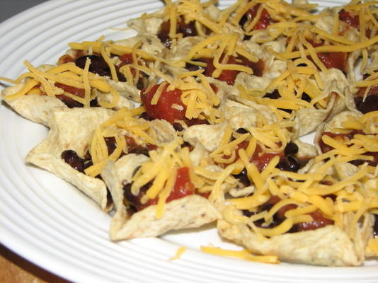 mini tostadas aux haricots noirs