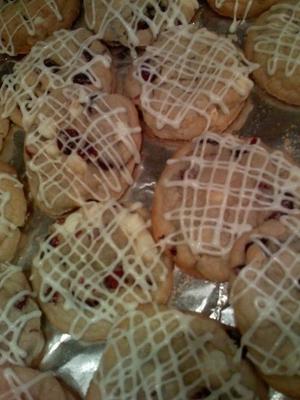 cloches et biscuits de houx: canneberges, chocolat blanc, orange et gingembre