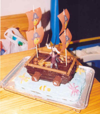 gâteau de bateau pirate