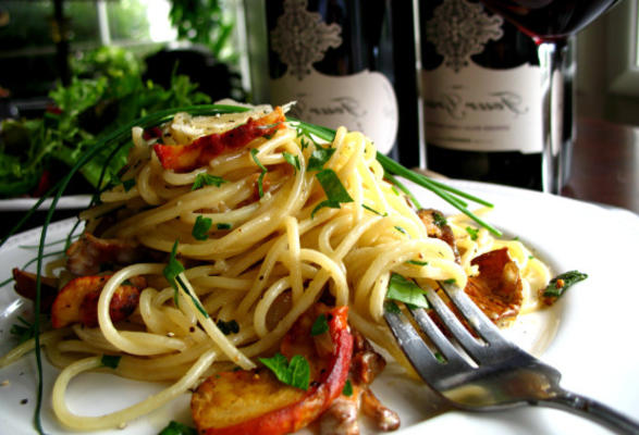 spaghettis aux champignons sauvages truffés