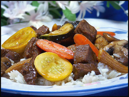 Sauté de boeuf ou de poulet teriyaki