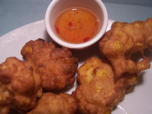 beignets de maïs et de noix de coco