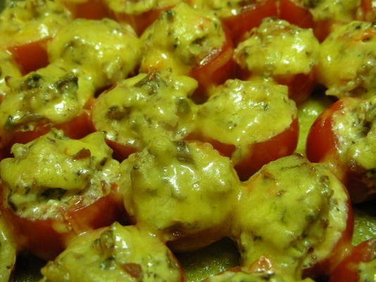 éclat de saveurs champignons farcis aux tomates cerises cuites au four