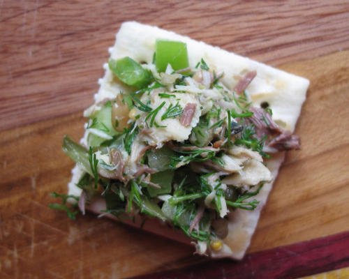 salade de poisson verte et verte en conserve