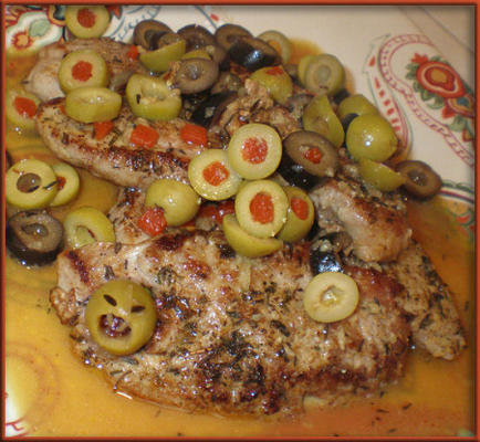 filet de porc à la sauce olives piccata