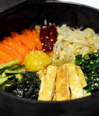 végétarien coréen dolsot bibimbap