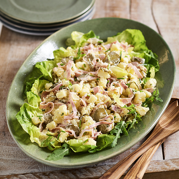 Salade de pommes de terre au jambon et cornichon Guide Recettes